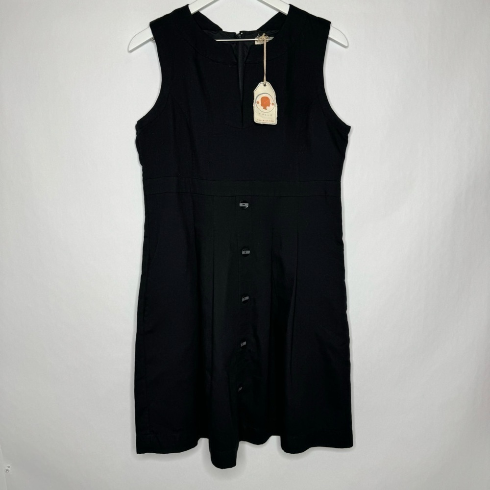Anthropologie Black Sleeveless A-Line Dress